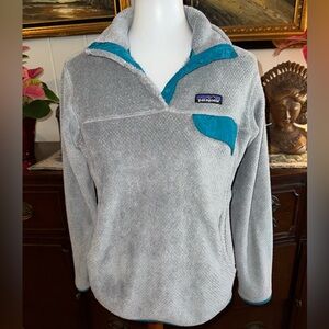 Patagonia size Medium Re-tool Snap-T fleece pullover sweatshirt Women's M gray